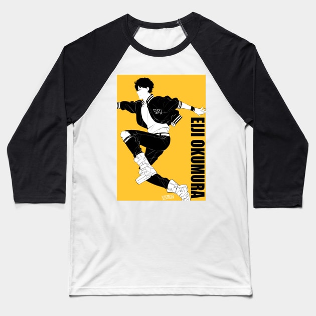 Eiji Okumura Run Baseball T-Shirt by MykaAndSalmon